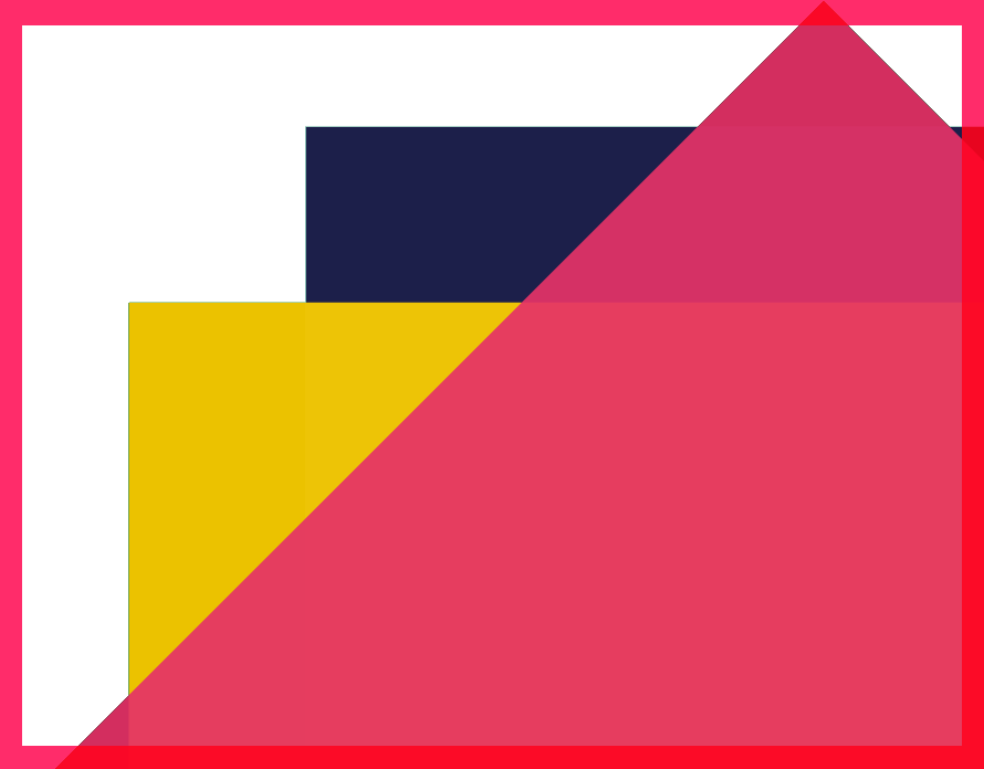 The logo of the Göttinger Literaturherbst: Three square areas in blue, yellow and red, which overlap in color.